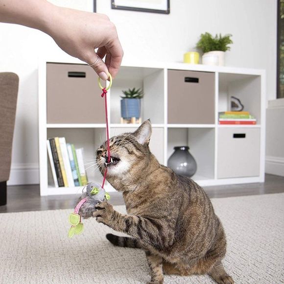 SmartyKat Bouncy Mouse Bungee Dangler Plush Cat Toy - Randomly Selected Color - Picture 4 of 8